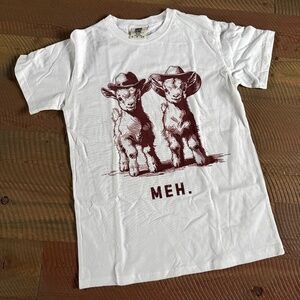 NEW Vintage Farm Funny Animal T-Shirt: "Meh" Goat Graphic Tee, size Small